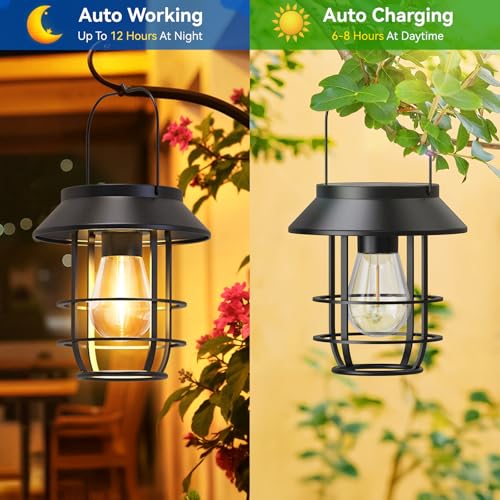 4 Pack Solar Lanterns Outdoor Waterproof (4 Count)