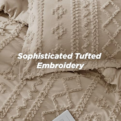 Tufted Boho Comforter Set California King Size
