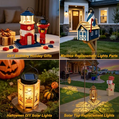 4 Pack AA 600mAh Solar Lights Replacement Tops Waterproof Solar Parts for Outdoor Lantern DIY Decor (4 Count)