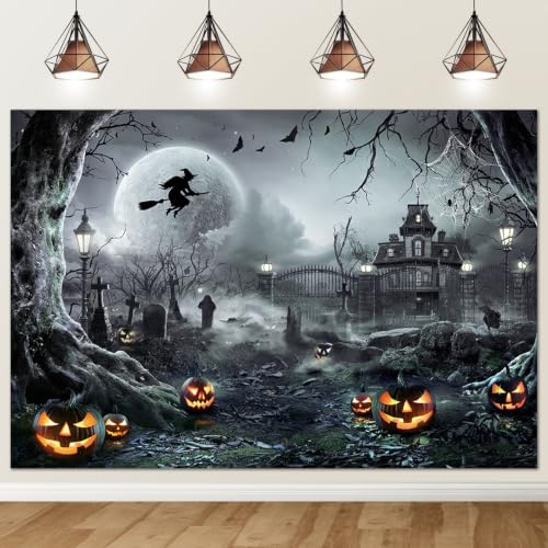 10x8ft Gray Halloween Backdrop Spooky Photography Background