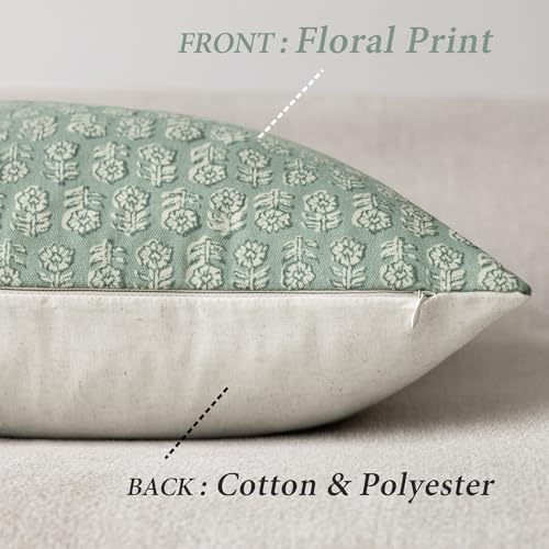 Decorative Floral Print Throw Pillow Covers 22×22 Inch (2 Count)