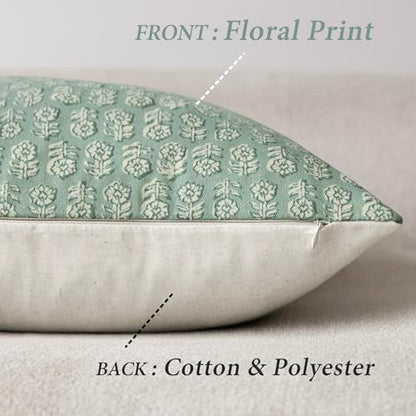 Decorative Floral Print Throw Pillow Covers 22×22 Inch (2 Count)