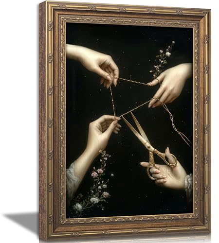 Vintage Gold Framed Thread of Life Wall Art