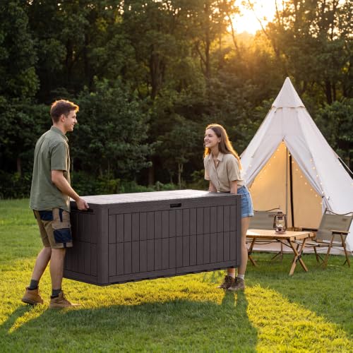 230 Gallon Deck Box Resin Outdoor Storage Box Waterproof