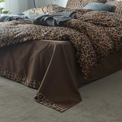 Leopard Print Twin XL Comforter Set 3 Pieces Animal Cheetah Printed Comforter with 2 Pillowcases Fluffy Soft Microfiber Bedding Set Farmhouse Leopard Comforter Set Boho Bed Comforter Twin XL Size