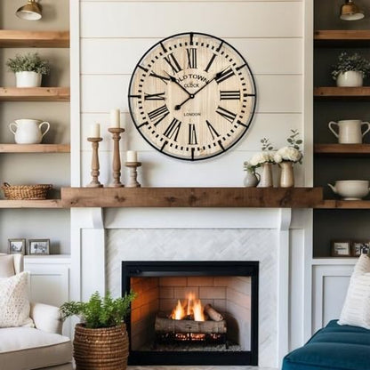 Rustic Farmhouse Wall Clock 24 Inch