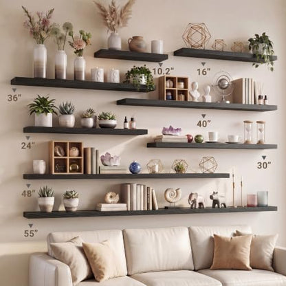 10 Inch Deep Floating Shelves 40” Set of 2 (2 Count)