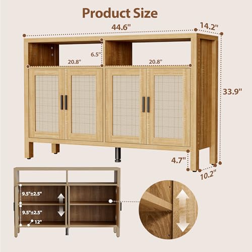 Rattan Buffet Cabinet with Storage