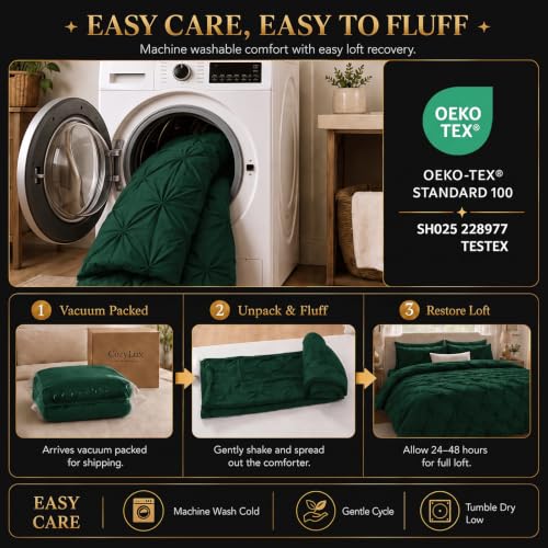 Queen Comforter Set Emerald Green