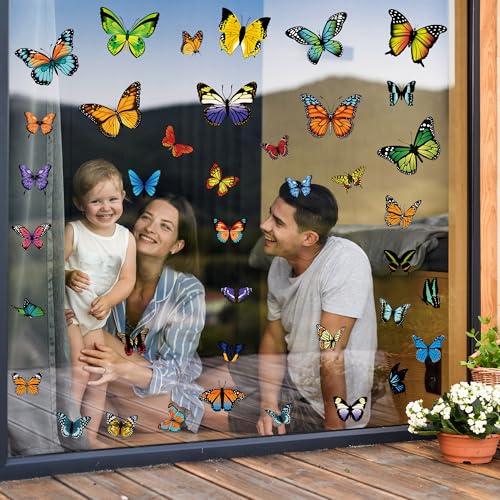 79PCS Colorful Butterfly Window Clings (9 Count)