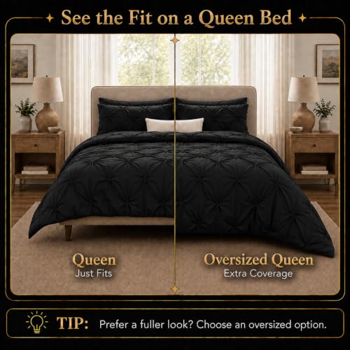 Oversized Queen Comforter Set Black