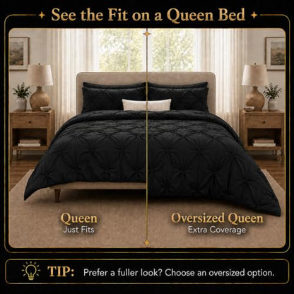 Oversized Queen Comforter Set Black