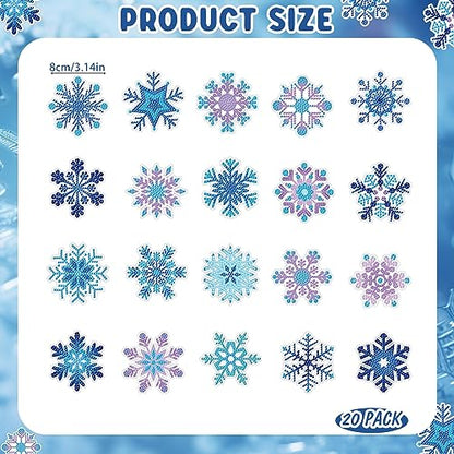 20 Pcs Snowflake Diamond Painting Keychain Kits (20 Count)