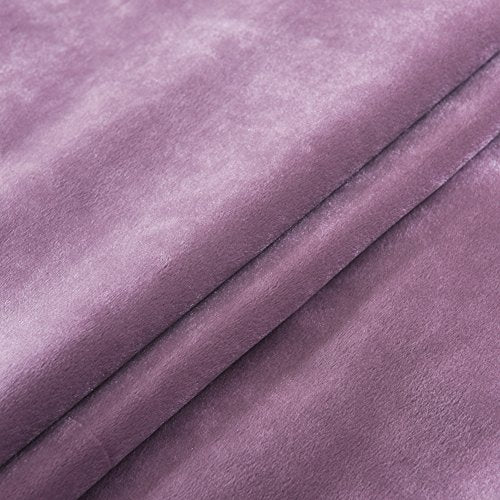 Super Soft Luxury Velvet Set of 2 Lavender Flannel Blackout Curtains Panel Drapes Grommet Top Curtain 52Wx120L inch Purplish Pink