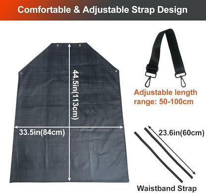 Thick Waterproof Rubber Aprons, Puncture/Abrasion/Chemical/Oil Resistance Work Apron