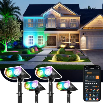 Smart Solar Spot Lights Outdoor SL5C (4 Count)