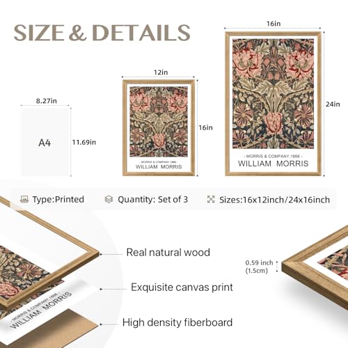 William Morris Wall Art Set of 3 (3 Count)