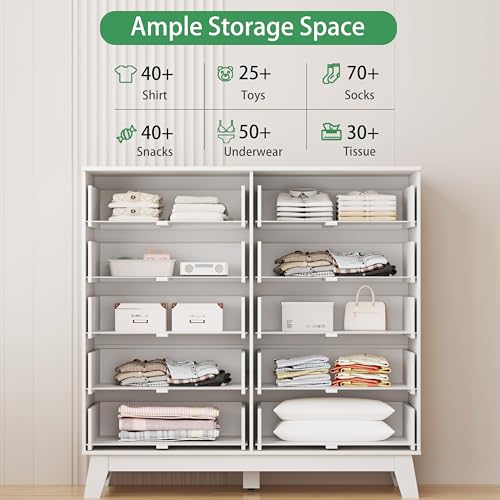 Fluted Dresser for Bedroom with 10 Drawers