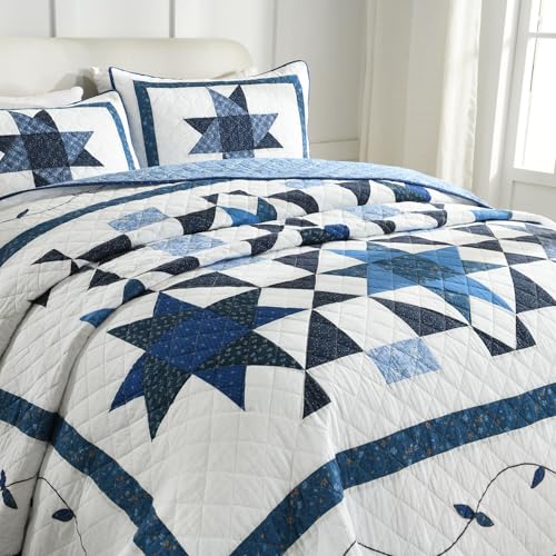Handmade Quilted 100% Cotton King Comforter Set for Bed (3 Count)