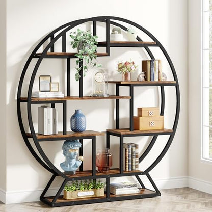Bookshelf 63 Inch Round Bookshelves Etagere Bookcase