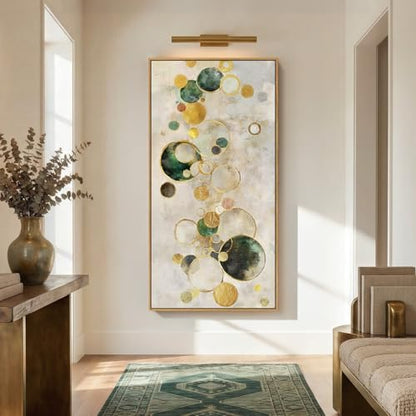 Large Framed Gold Abstract Wall Art for Living Room
