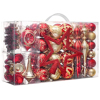 100ct Christmas Tree Decorations Ball Ornaments Set Large (100 Count)