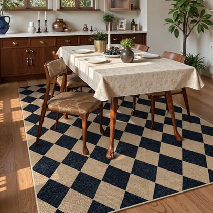 Checkered Easy Jute 6x9 Area Rugs
