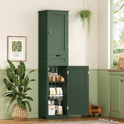 66.9" Tall Bathroom Storage Cabinet with 2 Doors & 1 Drawer