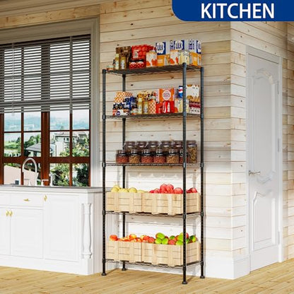 5 Wire Shelving Metal Storage Rack Adjustable Shelves