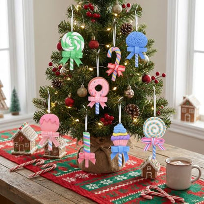 9 Pcs Pastel Christmas Lollipop Ornaments (9 Count)