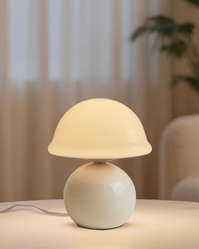 Mushroom Table Lamp for Bedroom, Cozy Bedside Lamp