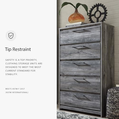 Baystorm Rustic 5 Drawer Chest of Drawers