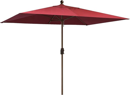 EliteShade USA 10-Year-Non-Fading 6.5x10Ft Rectangular Market Umbrella Patio Umbrella Outdoor Table Umbrella with Ventilation, Burgundy