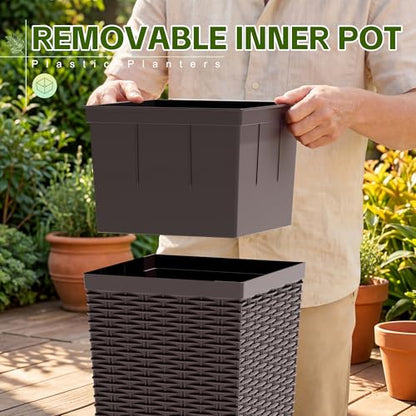 Resin 24'' Tall Planters (2 Count)
