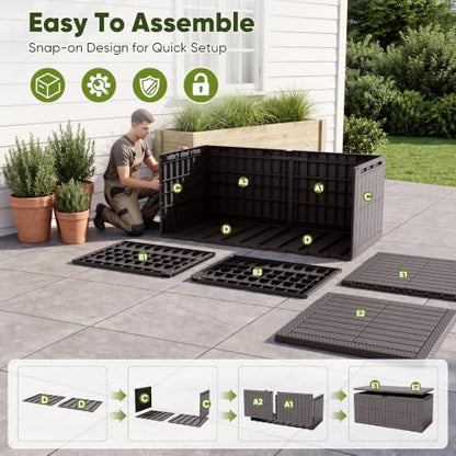 230 Gallon Deck Box Resin Outdoor Storage Box Waterproof