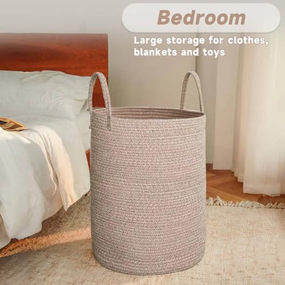 60L Cotton Rope Laundry Basket Hamper