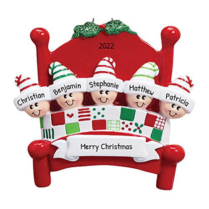 Bedtime Family of 5 Ornament 2026 Personalized Family Christmas Ornaments 2026