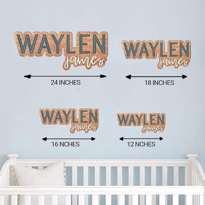 Personalized Wooden Name sign for nursery, Custom Baby name sign, Rustic wood Nursery decor for boys, Baby shower, Kids room door hanging gift/3