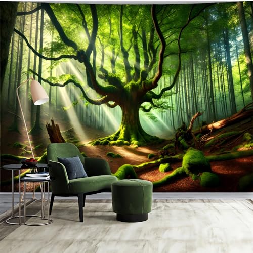 Nature Tapestry Forest Tree Sea Cave Wall Hanging