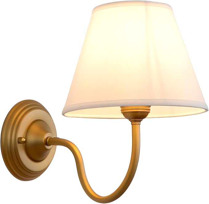 Vintage Curved Arm Fabric Wall Sconce