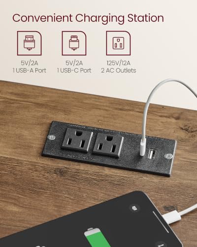 Farmhouse Nightstands with Charging Station (2 Count)