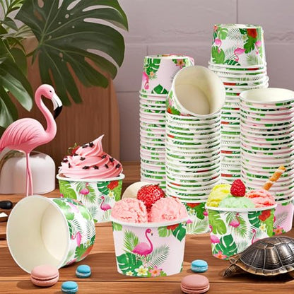 120Pcs 12oz Hawaiian Ice Cream Cups for Hot or Cold Food