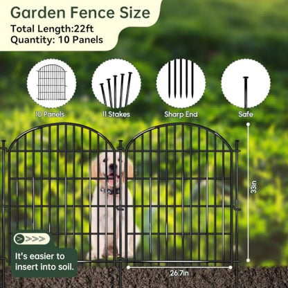 10 Panels No Dig Decorative Garden Fence (10 Count)