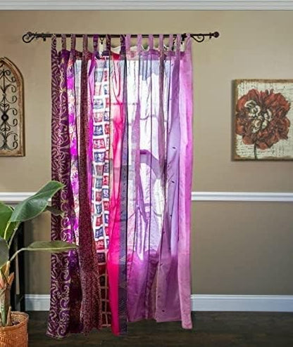 YILLE Sari Colorful Curtains Light-Filtering – Boho Curtains, Bed Canopy Panel, Tapestry or Window Treatment Beige Color (84 X 43 Inches) (Purple)