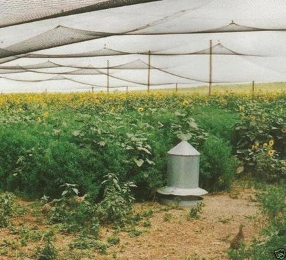 Poultry Netting 25ft x 25ft Heavy Knotted 2" Mesh Nets Aviary Gamefowl Quail Chicken Bird Block Net Long Lasting Break/Burst 85/245 lb Polyethylene 8-10 Year Lifespan