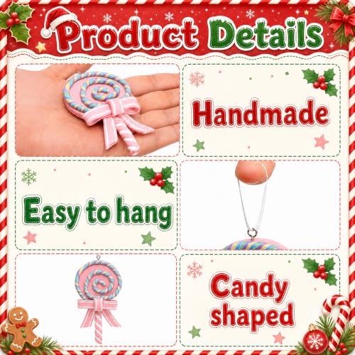 9 Pcs Pastel Christmas Lollipop Ornaments (9 Count)
