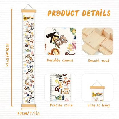 Personalized Name Growth Chart Wall Decor for Kids