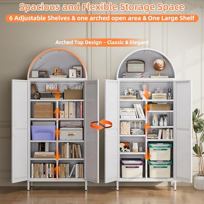 72.8 in Metal Arched Pantry Cabinet