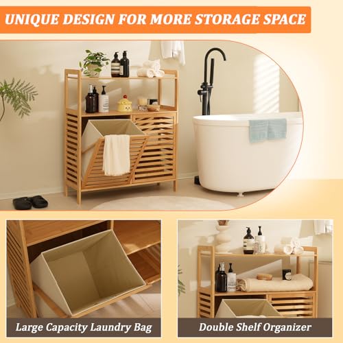 Tilt Out Laundry Hamper with Shelves