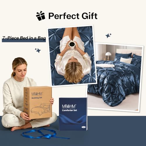 Satin Queen Comforter Set Mood Indigo